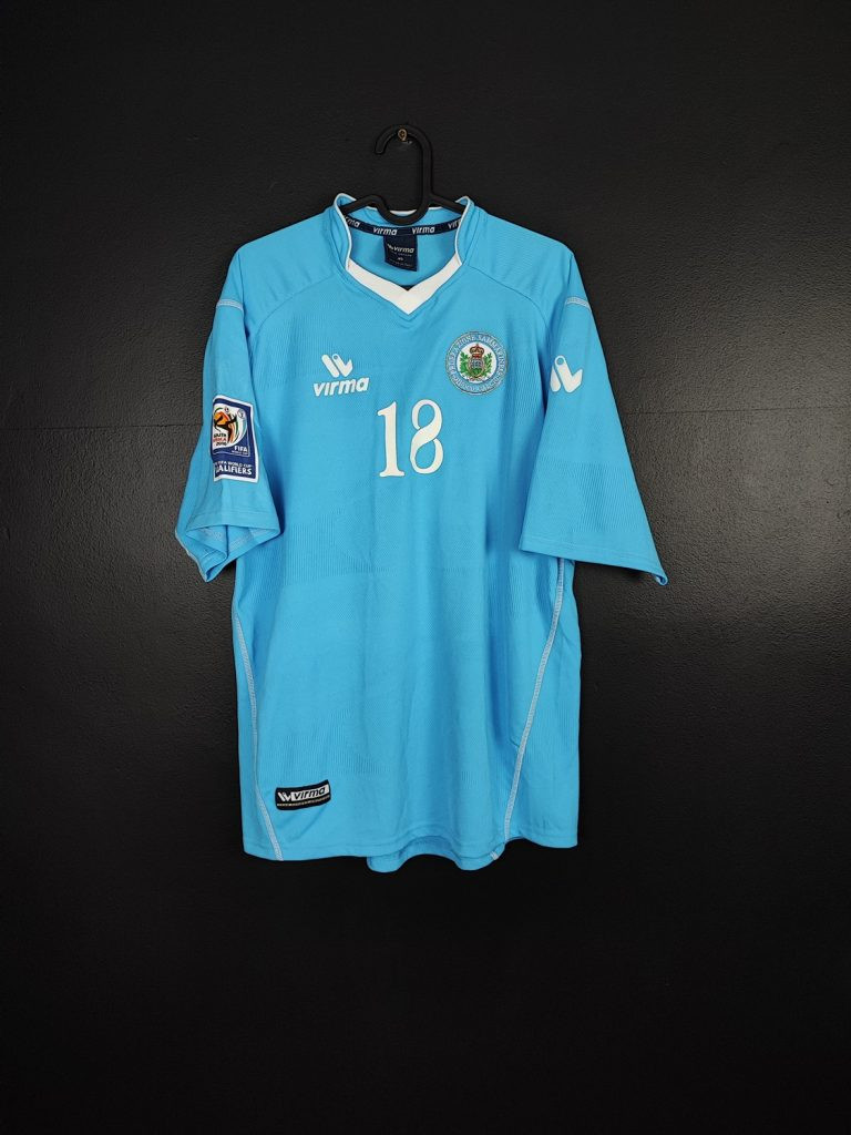 Koszulka piłkarska reprezentacji San Marino 2007/09 Home Virma M. Andreini #18 [XL] Match Issue