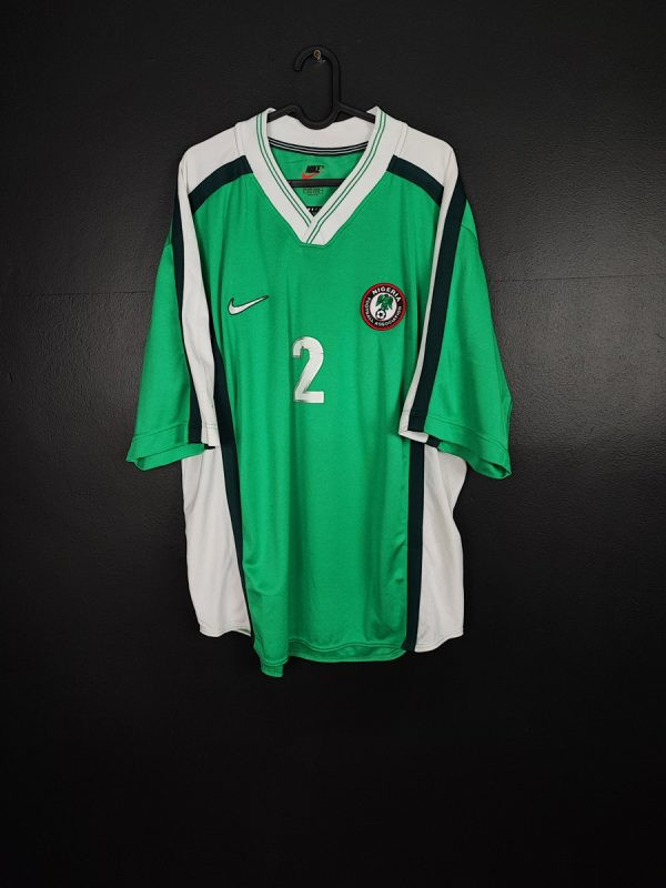 Koszulka piłkarska reprezentacji Nigeria 1998/00 Home Nike Jero Shapoke #2 [XL] Match Issue