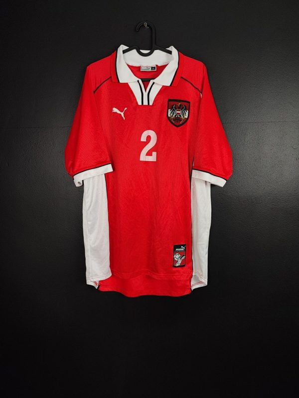 Koszulka piłkarska reprezentacji Austria 1998/00 Home Puma Harald Cerny #2? [XL] Match Issue