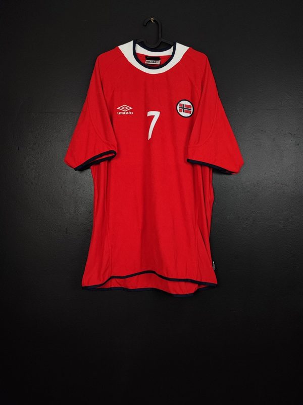 Koszulka piłkarska reprezentacji Norwegia 2000/01 Home Umbro John Carew #7 [XL] Match Issue