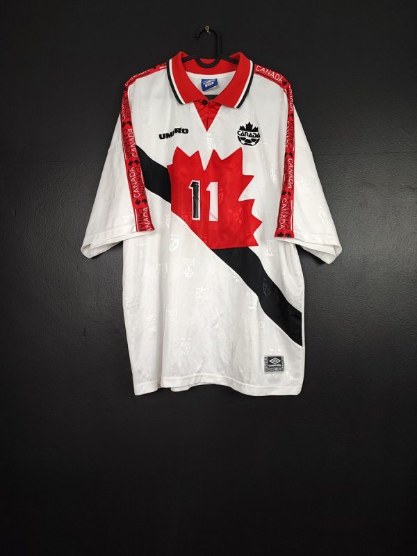 Koszulka piłkarska reprezentacji Kanada 1996/97 Away Umbro #11 [XL] Match Issue