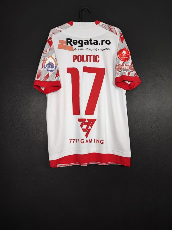 Koszulka piłkarska Dinamo Bukareszt 2023/24 Away Macron Dennis Politic #17 [L] Match Issue