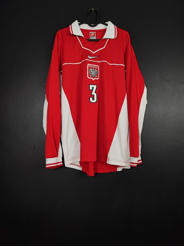 Koszulka piłkarska reprezentacji Polska 1997/98 Away Nike Tomasz Łapiński? #3 [XL] Match Issue