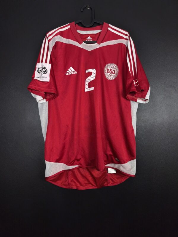Koszulka piłkarska reprezentacji Dania 2004/06 Home Adidas Christian Poulsen #2 [L] Match Issue