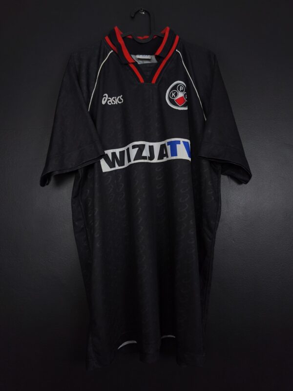 Koszulka piłkarska Polonia Warszawa 1998/99 Home Asics Michał Żewłakow #4 [XL] Match Issue Intertoto