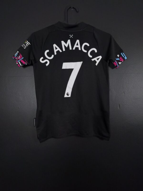 Koszulka piłkarska West Ham 2022/23 Away Umbro Scamacca #7 [YS] Junior Set