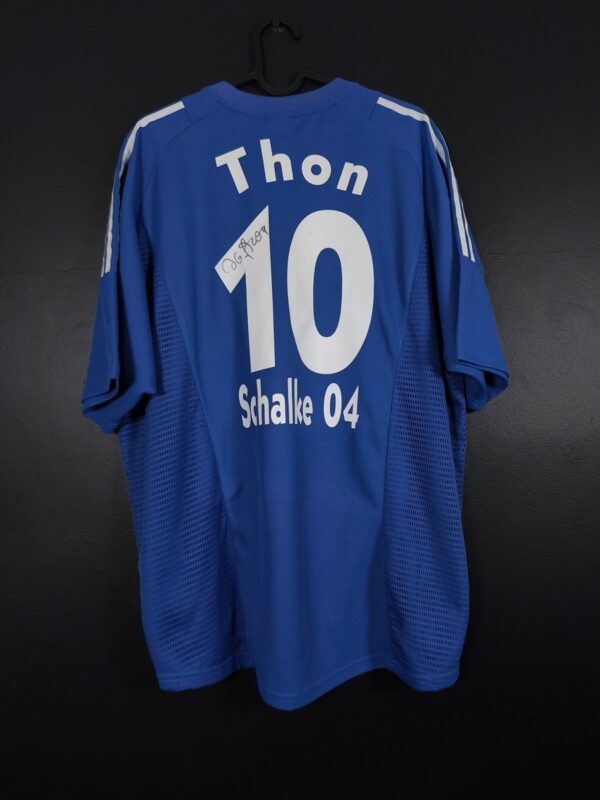 Koszulka piłkarska Schalke 2002/04 Home Adidas Olaf Thon #10 [L] Autograf