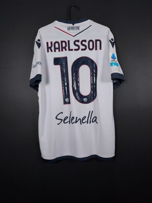 Koszulka piłkarska Bologna FC 2024/25 Away Macron Jesper Karlsson #10 [L] Match Worn vs Roma
