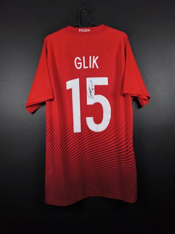 Koszulka piłkarska reprezentacji Polska 2016/18 Away Nike Kamil Glik #15 [XL] Autograf Player Issue