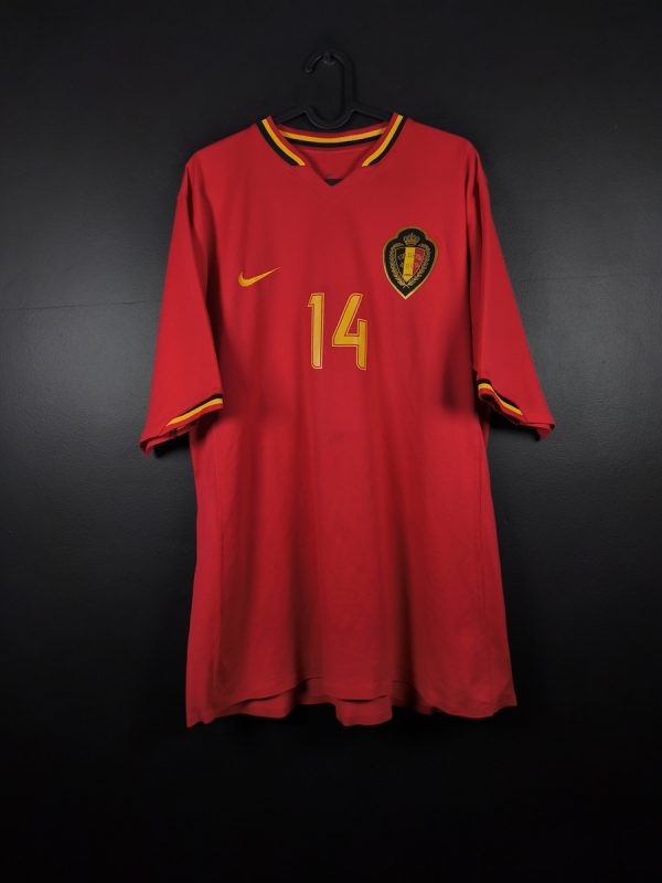Koszulka piłkarska reprezentacji Belgia 2006/08 Home Nike Karel Geraerts #14 [XL] Match Issue