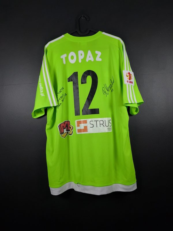 Koszulka piłkarska Pogoń Siedlce 2017/18 GK Adidas Rafał Misztal #12 [XL] Match Issue Autograf