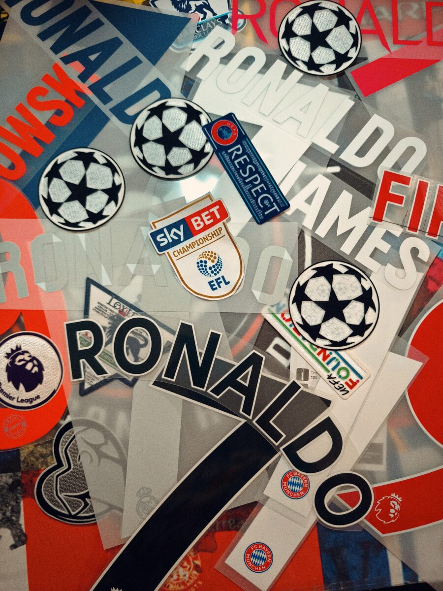Name and number printing on a shirt