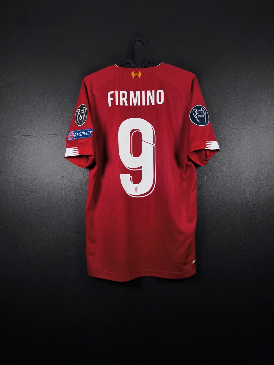 Liverpool 2019/20 Home Football Shirt New Balance Roberto Firmino #9 UCL
