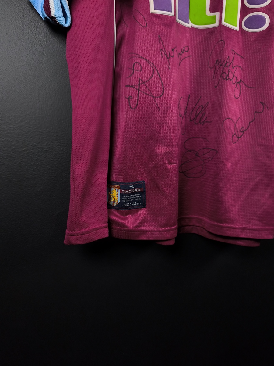 Aston Villa 2000/01 Home Football Shirt Diadora Signed - photo 5